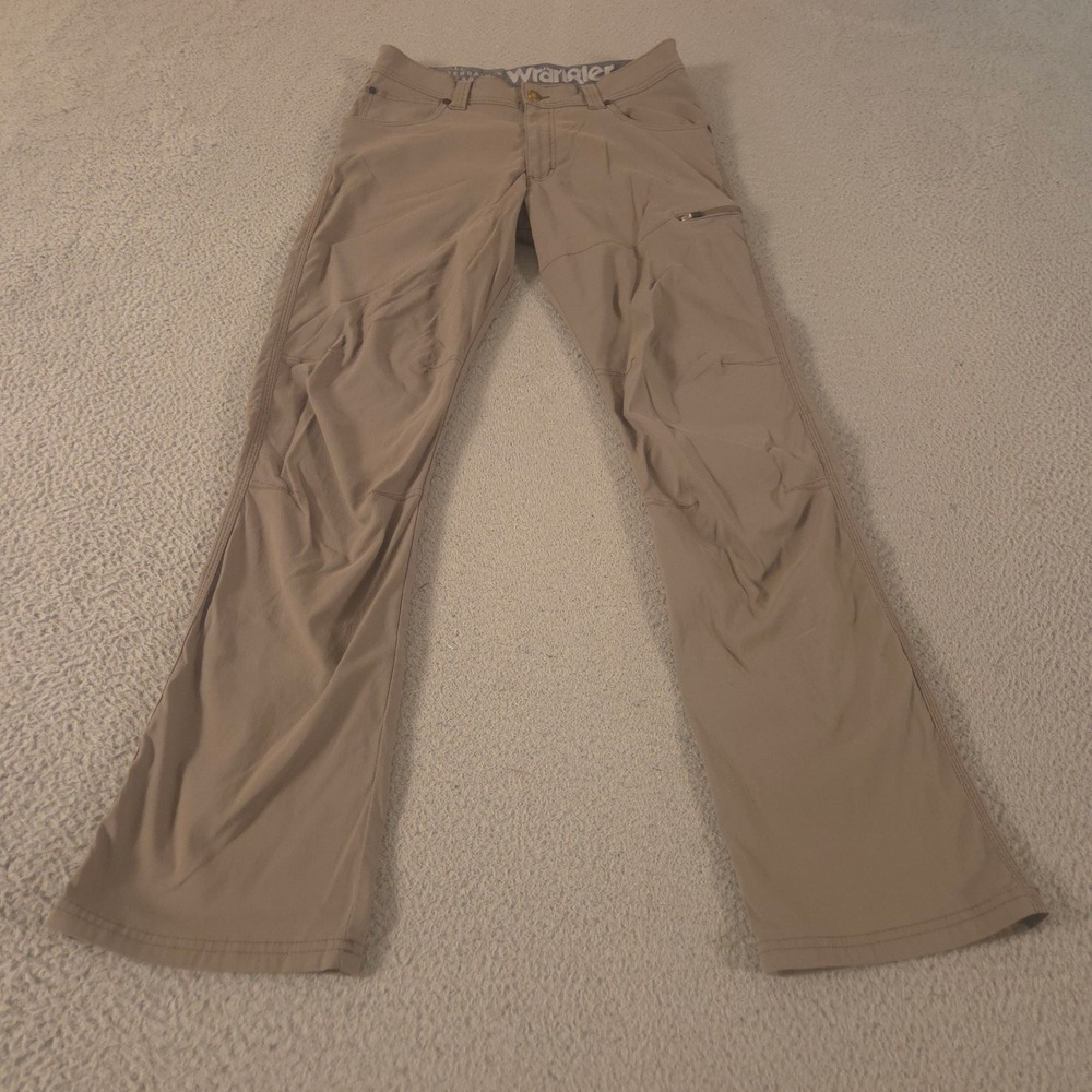 Wrangler Pants Mens 32x32 Tan Cliff Side Utility ATG Straight Leg Stretch Khaki